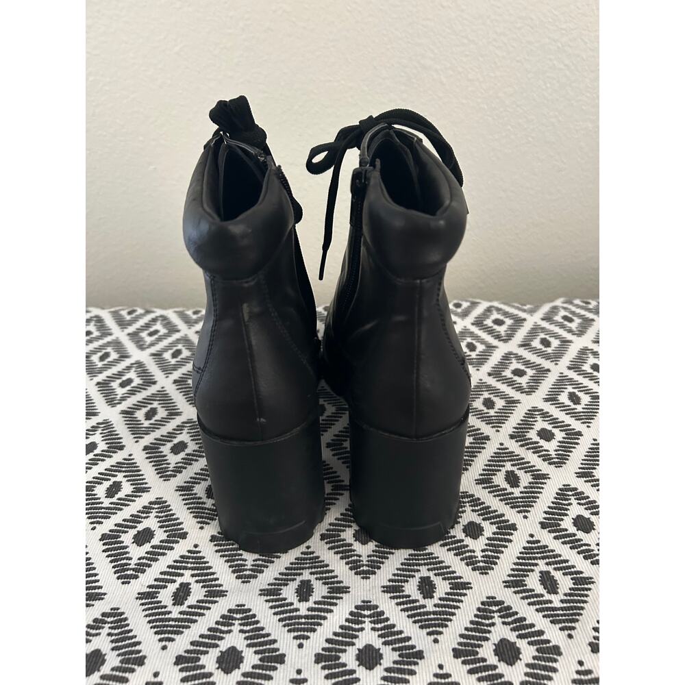 ABOUND BLACK CHUNKY COMBAT LACE UP BOOTS SIZE 8.5 - Picture 4 of 7